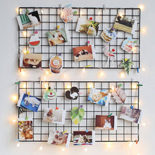 Load image into Gallery viewer, Modern Home Wall Decoration Iron Grid Decor Photo Frame Wall Art Display Mesh Storage Shelf Organizer Postcards DIY Rack Holder
